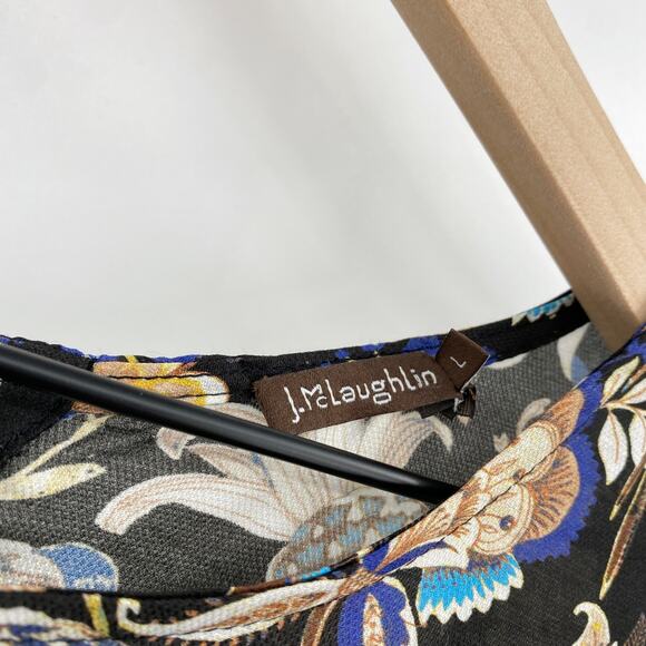 J. McLaughlin‎ Lorinda Button-Back Modal Silk Long Sleeve Blouse Size Large - Picture 5 of 9